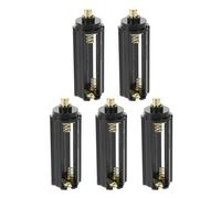 IOBIDDYS Contenedor de Batería de Linterna Compacto para 3 Pilas AAA, Estuche de Plástico Negro, Pack de 5 Unidades para Camping y Senderismo