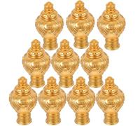IOBIDDYS Tapas para Barra de Cortina de Plástico Dorado, 10 Piezas para Rieles de 26-28 MM, Accesorio Vintage para Decoración de Ventanas en Hogar y Sala
