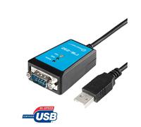 IOCREST Convertidor de Cable Serie USB 2.0 a DP9 RS232 Com Port con Luz LED de Anillo MagnéTico para Industrial 1.8M