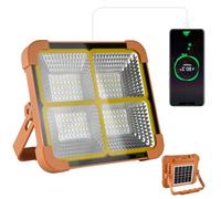 iodoo Foco LED Recargable 100 W, 10000 lm, luz de trabajo, linterna portátil, con panel solar, 16500 mAh, USB, lámpara recargable, para camping, astillero, garaje, taller (Naranja Mini)