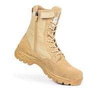 IODSON Botas de Trabajo Tácticas Militares para Hombre Ligeras Botines de Combate para Motocicleta y Montañismo Botas Policiales con Cremallera YKK Beige 45
