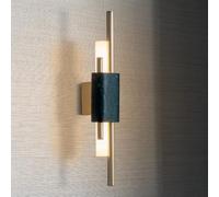 IOEDHW Aplique de pared moderno de mármol verde, apliques de alabastro natural con cuerpo de lámpara de metal forjado y pantalla acrílica, lámpara de pared acrílica con luz cálida LED para sala de est