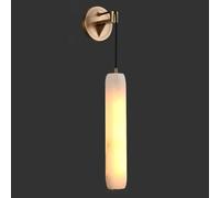 IOEDHW Apliques de pared modernos cilíndricos de mármol natural, lámpara de pared de latón alabastro para interiores, apliques de pared de alabastro ajustables en altura de 120 cm para sala de estar,