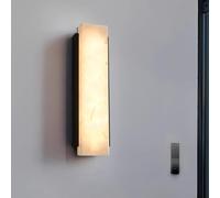 IOEDHW Apliques de pared modernos de imitación de alabastro para exteriores, luz LED lineal de imitación de mármol, resistente al agua IP65, para garaje, patio, puerta de entrada (3000 K/negro)