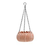 IOEDHW Macetas colgantes de terracota, maceta colgante con barra de cadena transpirable en relieve, maceta de terracota para interiores y exteriores con orificios de drenaje y cadena para plantar plan