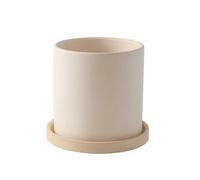 IOEDHW Macetas de Terracota, macetas Redondas de 4/5/6/7 Pulgadas con Orificios de Drenaje y platillo, recipientes para Plantas de Arcilla Gruesa Blanca, Maceta Verde suculenta para Plantar