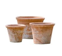 IOEDHW Paquete de 2/3 maceteros de Terracota, macetas de Arcilla Transpirable, macetas de Terracota de Arcilla roja con Drenaje, Maceta de Terracota para Interiores y Exteriores para Plantar Plantas
