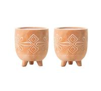 IOEDHW Paquete de 2 macetas de Cactus suculentas, pequeñas macetas con Agujeros de Drenaje, macetas de cerámica con patrón geométrico, macetero de Flores único para decoración del hogar y la Oficina