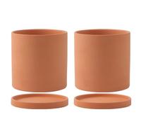 IOEDHW Paquete de 2 maceteros de terracota, macetas rectas de terracota de arcilla roja con drenaje, macetas de 5/7 pulgadas o macetas para maceteros de interior, para macetas de flores rojas de terra