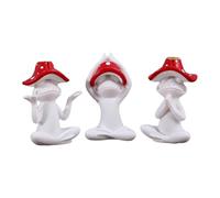 Ioensy 3 Estatuas de Ranas Meditando para, Juego de Decoración de, Figuras de Ranas en Miniatura para Mesa, Esculturas de Animales para Jardín, Esc