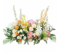 Ioensy Arreglo Floral Decorativo Artificial con Flores de Seda Ramo Guirnalda Centro de Mesa Apariencia Suave y Realista con, Jardín De Monet, Bosque, Champán Naranja