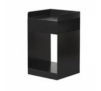 Ioensy Auxiliar Nórdica con Ruedas Mesa Lateral Mueble Mid Armario de Almacenamiento en Acero al Carbono con 3 Formato Compacto Adecuada para Pisos Pequeños, Negro