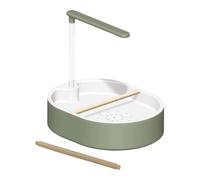 Ioensy Bañera para Loros, Ducha Automática para Pájaros, Contenedor de Baño, Juguete de Regalo con Perchas de Madera Y Bomba para Pájaros Pequeños Y Medianos, Cabezal de Ducha Verde