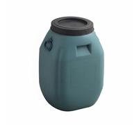 Ioensy Barril Químico Tambor Industrial Contenedor Depósito Bidón con Cierre en Espiral Antiderrames y Tapón Plástico PP Grueso Apilable con Base y Tapa, Verde, XL