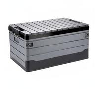 Ioensy Baúl de Almacenamiento Caja Contenedor Organizador con Tapa Plegable de Plástico PP Resistente Estructura Soporta Carga y Uso Exterior Adecuado para Coche Garaje Hogar, S