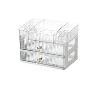 Ioensy Caja de Cosméticos para Encimera, Soporte Portátil de Gran Capacidad para El Cuidado de La Piel, Caja de Almacenamiento de Mesa, Caja de, transparente de 3 niveles
