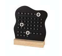 Ioensy Calendario de Escritorio Tipo Bloque con Material de Madera Tablero Funcional Diseño Sencillo y Fácil Organización Adecuado para Actividades de Trabajo Estudio Hogar, Negro Clásico