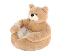 Ioensy Cama Suave para Mascotas, Sofá Cama con Diseño de de Oso, Cama Multifuncional para Perros Y Gatos, Cálida Y Acogedora, para Perros Y Gat, Caqui Grande