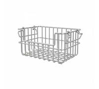 Ioensy Cesta de Almacenamiento Apilable Acero Inoxidable Manijas Apertura Frontal U Organizador Portátil Adecuada para Cocina Baño Despensa , Con Asa Grande
