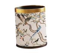 Ioensy Cubo de Basura Abierto de 10 Litros de Capacidad Sin Tapa. Elegante Cubo de Basura Portátil para Cocina, Hogar, Restaurante, Birds Branch Gold, Individual