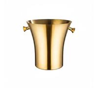Ioensy Cubo de Hielo Comercial en Acero Inoxidable Cubitera Champanera Diseño Robusto y Pulido Moderno Gran Capacidad para Botellas y Hielo Adecuado para, Dorado, Pequeño