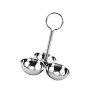 Ioensy Cuenco para Servir, Bandeja para Servir Dividida, Soporte de Exhibición, Soporte para de Acero Inoxidable con, Platos, 3 Cuencos, tal como se describe