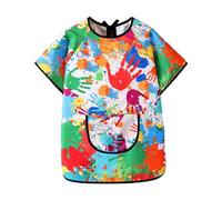 Ioensy Delantal de Arte para Niños, Delantal de Juego para Niños, Babero Suave Y Práctico para Bebés, Delantal para Comer, Pintar, Cocinar, Alimentar, M, tal como se describe