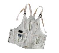 Ioensy Delantal de Cocina, Ropa de Trabajo con Múltiples Bolsillos, Chaleco para Acampar Al Aire Libre, Delantal Industrial para Carpintería, Mochileros, Hom