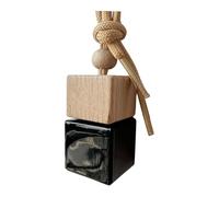 Ioensy Difusor de Coche, Botella de Perfume de Cristal Colgante, Diseño de Madera de 8 Ml, Función Decorativa, Adecuado para Coche, Baño, Oficina Y Dormitori, Negro