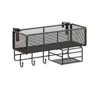 Ioensy Estantería de de Noche, Cesta de Almacenamiento Colgante para Dormitorio con Ganchos, Cesta de Almacenamiento Colgante para de Noche P, Black B, tal como se describe