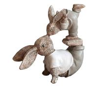 Ioensy Estatua de Conejo, Escultura, Figurita de Animal, Decoración de Resina, Adorno para Padres E Hijos, Adecuada para Gabinete, Oficina, Sala de Estar, Do, Padre Hijo