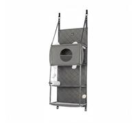 Ioensy Estructura Plegable Gato Colgante Nido Cerrado Mirador Alta Visibilidad Instalación Fácil Portátil Adecuada para Familias Dueños de Gatos, Light Gray L