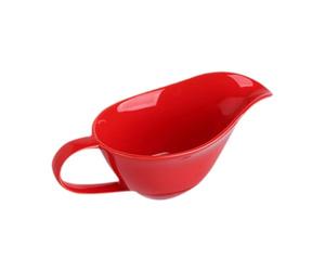 Ioensy Gravy Boat Tazón de Cuenco para Servir Recipiente Decorativo Diseño Artístico Borde Fino Adecuado para Reuniones de Navidad Acción de, Rojo, tal como se describe