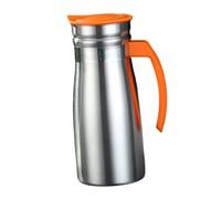Ioensy Hervidor de Acero Inoxidable con Aislamiento Al Vacío de 1 Litro, Dispensador de Bebidas, Jarra para Bebidas Frías, Naranja con Asa, Individual