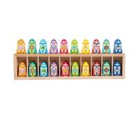 Ioensy Juego de Memoria Infantil Juego Educativo Rompecabezas Tablero Fichas de Madera Fomenta Atención y Piezas con Bordes Redondeados Adecuado para, Estilo De Cohetes Y Animales