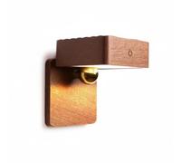 Ioensy Lámpara de de Noche Lámpara de Pared Luz Nocturna Luz de Lectura Lámpara Decorativa de Cubo Ahorro de Espacio Acabado en Madera y Luz Cálida Adecuada, color to 1