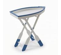 Ioensy Mesa Plegable Barco Mesa Auxiliar Mesa Lateral Mesa Decorativa con Acabado Envejecido Cuerpo Estructura Plegable en X Tablero Resistente Apta para