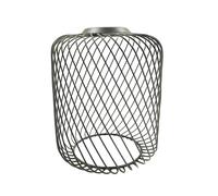 Ioensy Pantalla Industrial Lámpara Jaula Alambre Tulipa Cubierta Difusor Hierro con Acabado Liso y Ventilación para Disipar Crea Ambiente, Negro, Cilindro 150x180