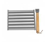 Ioensy Parrilla para con Rodillo Rejilla Dogs Soporte para Barbacoa Bandeja de Asado Acero Inoxidable con Manejo Seguro y Limpieza Sencilla Adecuada para Camping Terraza, Grande