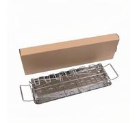 Ioensy Parrilla para Muslos de Pollo Estante Barbacoa Soporte Asador Acero Inoxidable 430 Plegable Ahorro de Espacio Apto para Horno Camping Tailgating Patio Trasero, Juego De Bandej Soporte