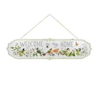 Ioensy Placa de Bienvenida Exterior Placa Vintage Cartel Colgante Letrero Decorativo Placa Metálica con Diseño Alargado y, 80 21cm, Pájaros, Grande, "WELCOME To My HOME"