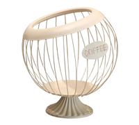 Ioensy Porta Cápsulas de Café Organizador de Cápsulas Cesta de Almacenamiento Recipiente de Hierro Diseño Hueco Adecuado para Cocina Hogar, Beige, tal como se describe