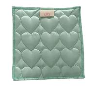 Ioensy Posavasos Acolchado, Alfombrilla Absorbente, Tapete Antideslizante Cuadrado para Mesa de Centro, Posavasos para Patio, Boda, Estilo Rústico, Verde, Individual