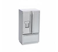 Ioensy Refrigerador de Casa de Muñecas Miniatura Armario Congelador Mueble Cocina Accesorio Estantes Cajón Inferior Adecuado para Escenas Domésticas Exposición en Vitrinas, Gris
