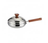 Ioensy Sartén de Acero Inoxidable Sartén Olla Paellera con Acabado Que Facilita la Limpieza Manchas Superficie sin Tóxicos Que Requiere Menos Aceite Adecuada para Sear Hacer Huevos, 20CM