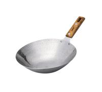 Ioensy Sartén Wok con Diseños únicos para Uso Doméstico, Práctica, Universal, con Mango de Madera, Multifuncional, Olla de Cocina China, 22cm