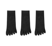 IOEUIWP 3/5 pares de calcetines cinco dedos tobillo transpirable punta corta algodón fino con separados deportes para hombre y mujer(3 pairs Black)