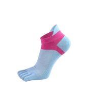IOEUIWP 5 pares de calcetines verano dedos for mujer y niña, algodón, malla, transpirables, invisibles, hasta el tobillo(Blue)