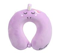 IOEUIWP Cartoon Animal U-Shaped Pillow Unicorn Neck Slow Rebound Memory Foam Airplane Car Travel Nap(Purple)
