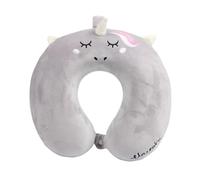 IOEUIWP Cartoon Animal U-Shaped Pillow Unicorn Neck Slow Rebound Memory Foam Airplane Car Travel Nap(Gray)